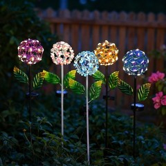 Hydrangea Solar Garden Stake Light Iron Frame for Lawn and Patio Lighting
