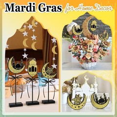3 Pieces Ramadan Decorations Eid Mubarak Table Decor Wooden Set, Islamic Rama…