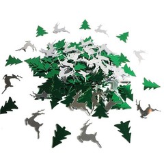15g Christmas Table Confetti Merry Christmas Sequins Party Green Silver