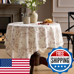 OMMATO Table Cloth Square Floral Tablecloth Farmhouse Vintage French Rustic Brow
