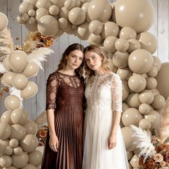 153pcs Balloons Arch Garland Kit Different Sizes 18 12 10 5 Inch Light Brown