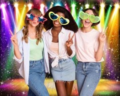 Rainbow Stage Disco Backdrop for Photography 70s 80s 90s Colorful Disco 7X5ft