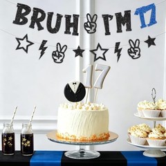 Bruh I’m Bannerth Birthday Decorations for Boys Pre-strung Happyth Birthday 17