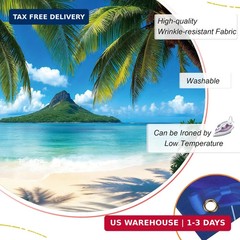 Tropical Beach Backdrop Hawaiian Ocean Photo Banner Luau Decor 7x5ft