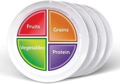 Health Beet Choose MyPlate Portion Control Plate – 4 Flat Sections for White