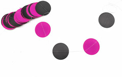Hot Pink Black Circle Dots Party Garland Decoration Polka Dots Hanging Streamer