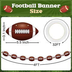 4 Pack Football Party Decorations, 32 PCS Football Cardboard Pre-Assemble Game D