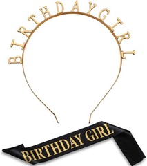 Chic Satin Sash and Tiara Crown for Girls Birthday Parties – One Size Fits Most