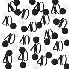 200 PCS Black Glitter 40th Birthday Number Confetti Table Decoration
