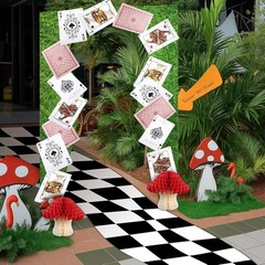 Wonderland Theme Party Decorations Set 34 Pcs Wonderland Photo Backdrop