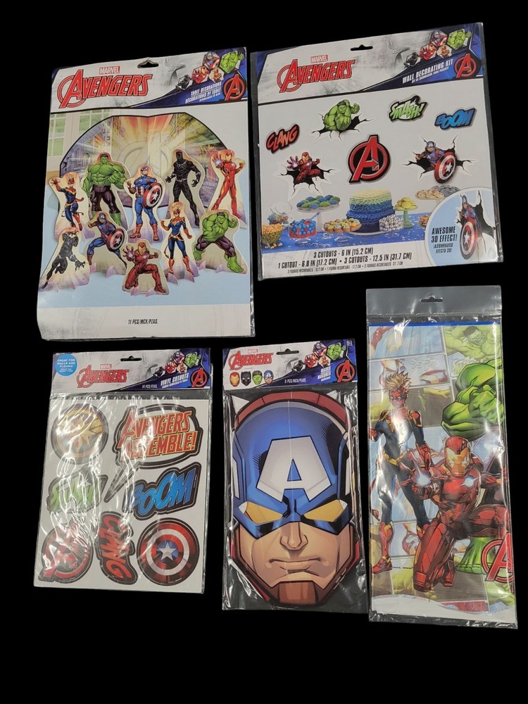 Marvel Avengers Party Lot Kit Supplies, Masks, Tablecloth, Table Decorations …