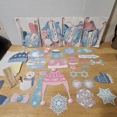 5 Pkgs NEW Winter Themed Snow Holiday Party Photo Props -Selfie/Group Pictures