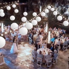 20 Pack 10″ Waterproof White Silk Lanterns for Elegant Outdoor Events