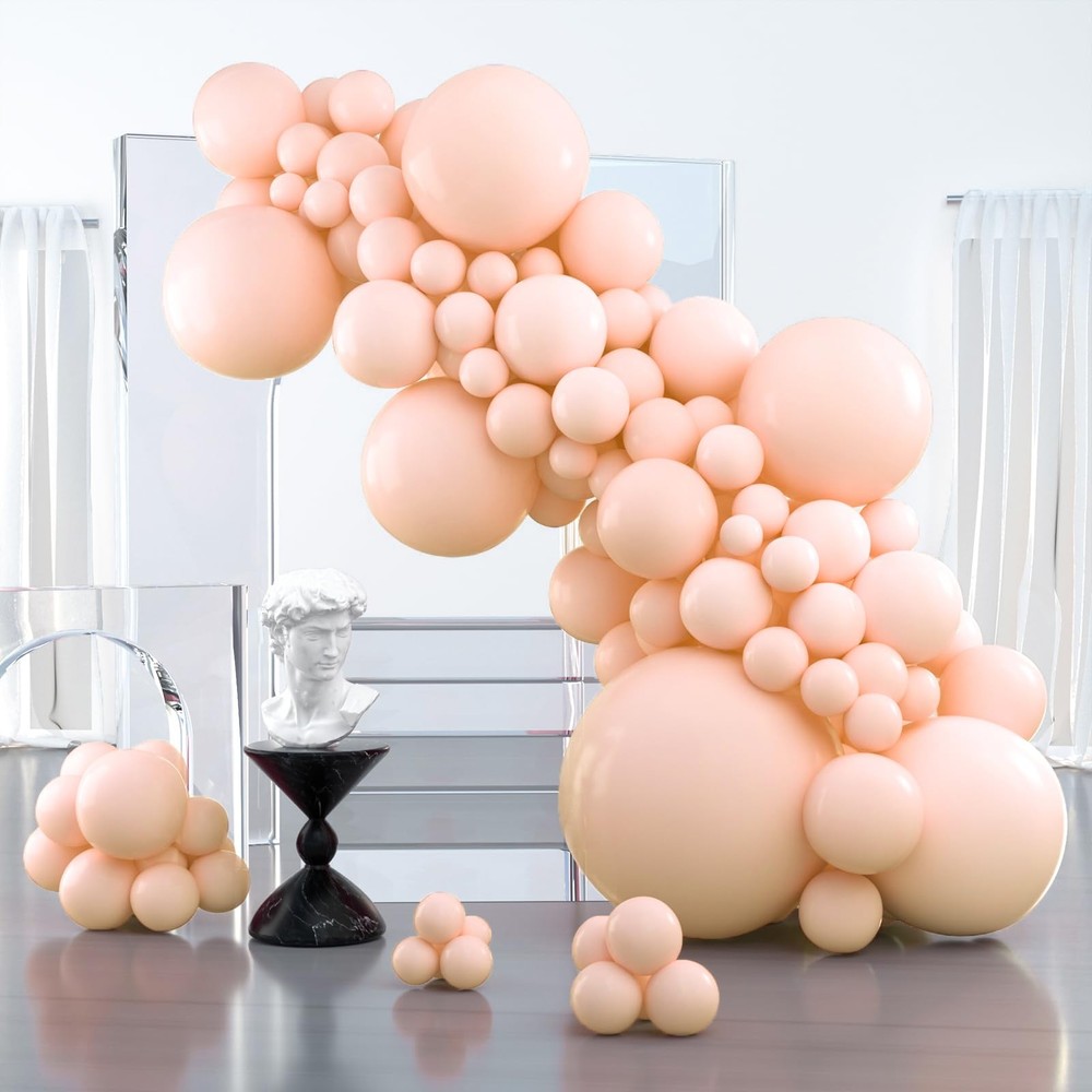 Pastel Orange Balloons 100 pcs Different Sizes of 36 18 12 10 5 Inch Baby Pal…