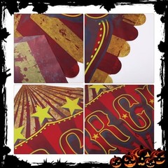 3 Pcs Carnival Party Decorations Halloween Awning Red and White Horror Style