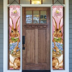 Happy Easter Decorations Easter Bunny Font Porch Weclome Sign Easter Rabbit Bann