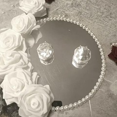 16Pack Round Mirror Plates Centerpieces 10inch Acrylic Mirror Trays Flat Circle