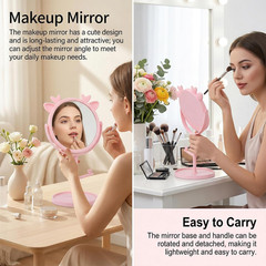 16 Pcs Spa Party Mirrors with Deer Ears for Girls’ Sleepover & Birthday Favors