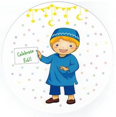 Children Celebrate Eid Design Sign Islamic Holiday Decoration-18 Circular Flats