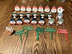 Christmas Cupcake Topper Rings Mixed Lot Of 39 Cake Decoration Holiday