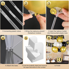 6 Set 60Th Birthday Party Decorations Balloon Centerpieces for Table, Black Gold