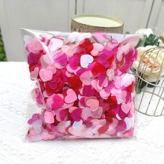 100g Heart Confetti, 1 Inch, Tissue Paper, White, Pink, Red, Table Scatter