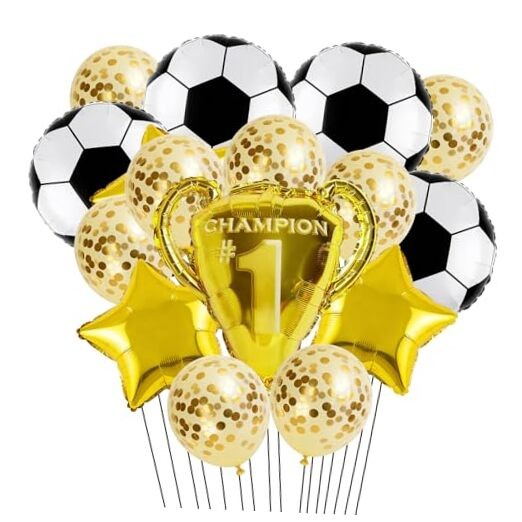 Soccer Birthday Party Decorations, 16 Pcs World Cup Soccer Balloons Set for