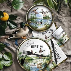 Duck Hunting Party Decorations Tableware – Mallard Theme One Luck Duck Hunting