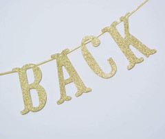 Welcome Back Banner, Gold Glitter Pre-Strung | First Day of School Classroom Dec