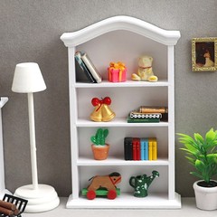 Decorative Mini Dollhouse Display Shelf Miniature Furniture Bookshelf