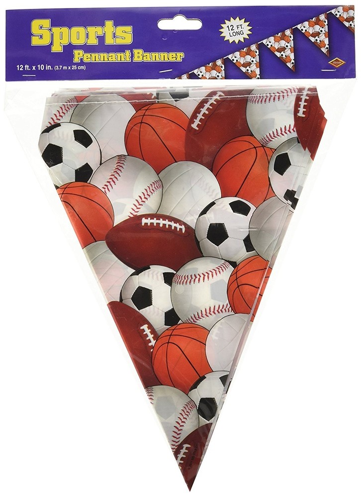 Sports Pennant Banner Party Accessory (1 1 Count (Pack of 1), Multicolored