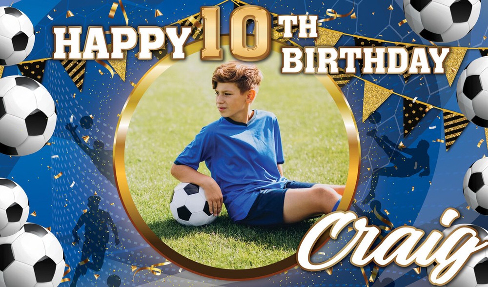Personalised Birthday Backdrop Background Banner Photo Football Club Sports boy