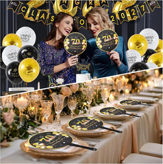 50Pcs 70Th Birthday Fans for Guests, Bulk Plastic Hand Fans Party Favors, Souven