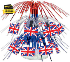 British Flag Mini Cascade Centerpiece, 7.5 Inch, Red/Blue/White ⭐️⭐️⭐️⭐️⭐️