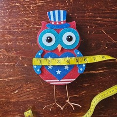 Patriotic Owl Foam Decoration – Red White & Blue Glitter – 4th of July