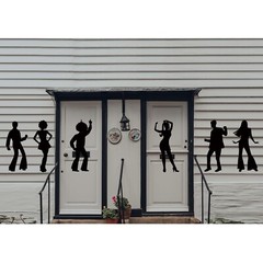 Motiskyy 12 Pcs Disco Dance Silhouettes Cutouts Large Retro Removable PVC Wal…
