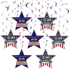 Crtiin 250th Anniversary USA Hanging Swirls Decorations 18 Pcs Red White Blue…