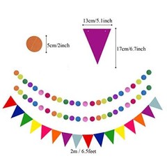 Party Decoration, 21 Pcs Multi-color Hanging Paper Fans, Pom Poms Flowers, Ga…
