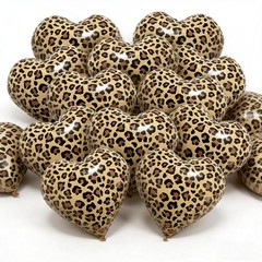 12 Pcs Leopard Print Heart Balloons 18 Inch cheetah Heart Shaped Foil Balloon…