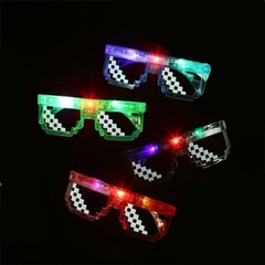 Light Up Pixel Glasses LED Party Sunglasses for Kids Assorted Color with On-Off