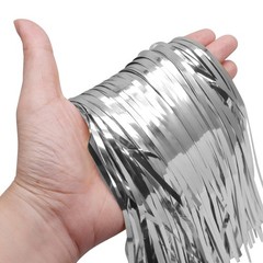 3 Pack Silver Foil Fringe Garland Tinsel Streamers, 30 Feet Metallic Ceiling …