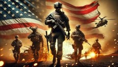 Patriotic Soldier Backdrop Banner 71 x 43 Inch 4th of July Patriotic Soldier#1