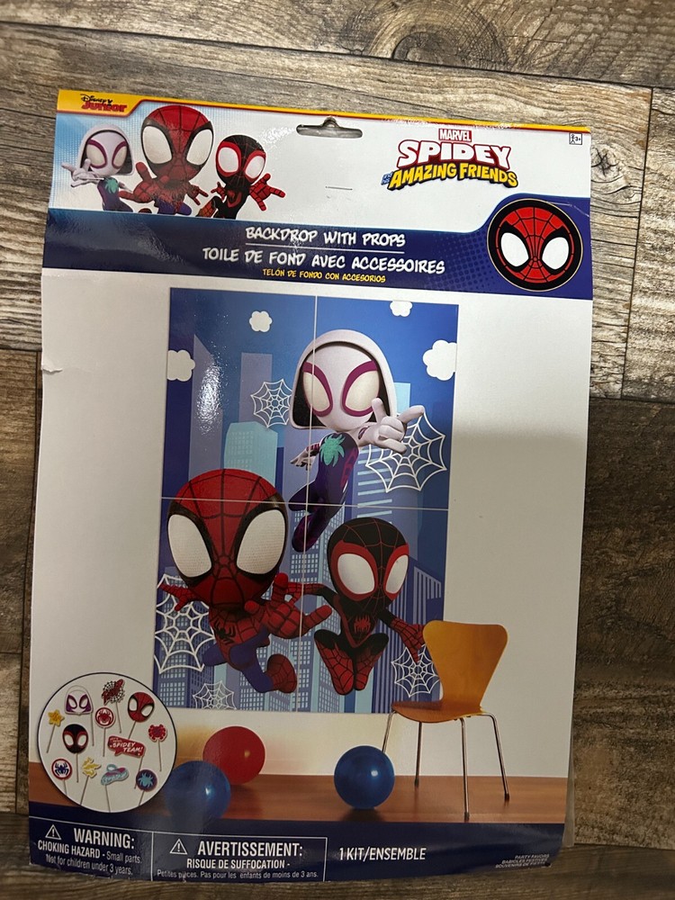 Marvel Spidey and His Amazing Friends Backdrop with Props FREE SHIPPING!!!!!!