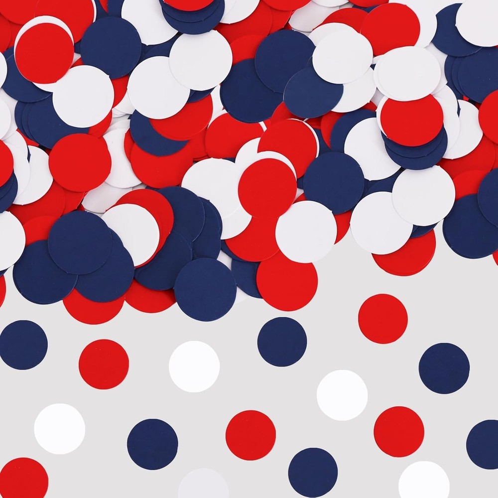 200PCS Red White Blue Glitter Confetti Paper Dots Party Table Decoration Set