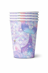 Purple Mermaid Party Decorations Set for Kids Birthday, Banner Plates Cups Napki