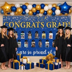 2026 Graduation Backdrop K-12th Congrats Grad Banner 73 x 44 Inch Personalized..
