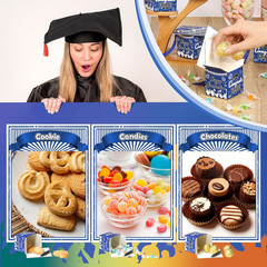 Graduation Cap Gift Boxes with Tassels, 32Pcs Class of 2026 Favors (Blue)
