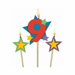 Numerical #9 Decorative Pick Candle Set – 3 Pieces