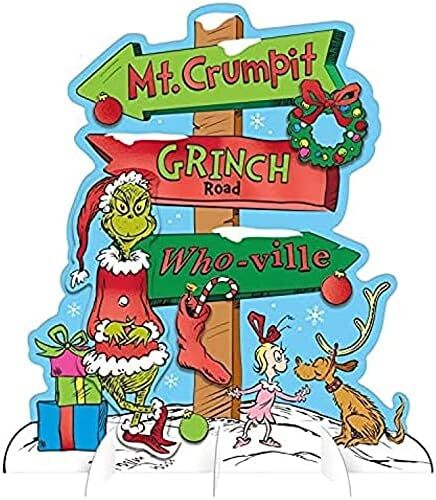 Traditional Grinch Stole Christmas Seuss Holiday Party Table Decoration Sign