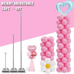 Balloon Column Stand Set of 2, Adjustable 7 Feet Ballon Arch Stands with Base…